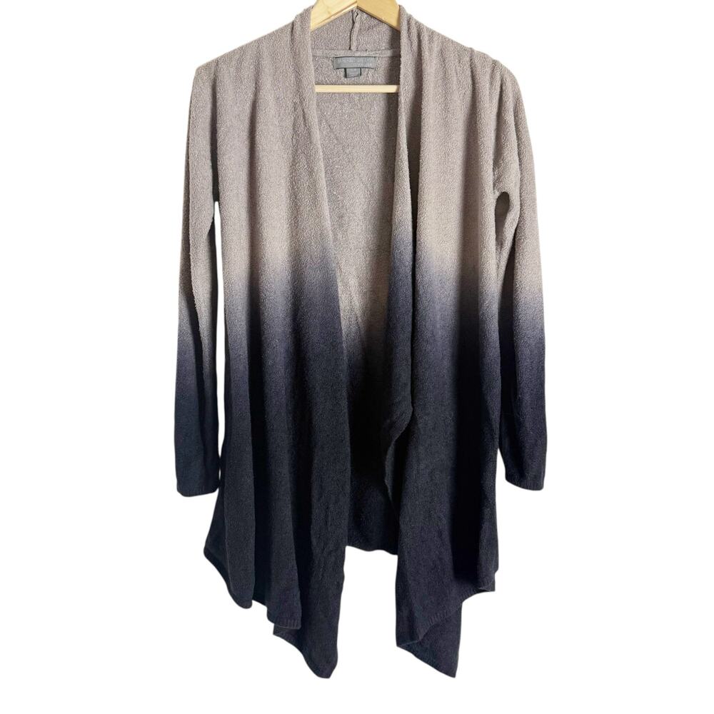 Barefoot Dreams CozyChic Lite Calypso Wrap Open Cardigan Sweater Gray Ombre M